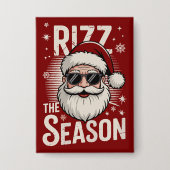 Rizz Het Seizoen Santa Claus Rizzmas Grappige Kers Button (Voorkant)