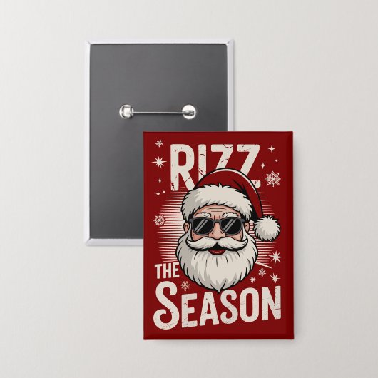 Rizz Het Seizoen Santa Claus Rizzmas Grappige Kers Button (Voorkant / Achterkant)