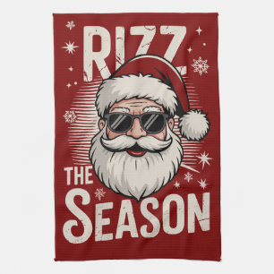 Rizz Het Seizoen Santa Claus Rizzmas Grappige Kers Theedoek