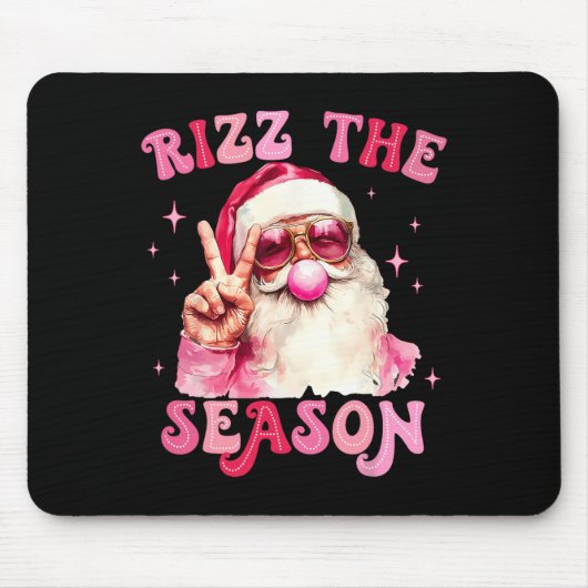 Rizz het seizoen Santa Pink Bubble Gum Rizzmas ker Muismat (Voorkant)