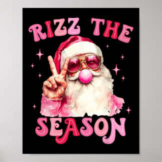 Rizz het seizoen Santa Pink Bubble Gum Rizzmas ker Poster