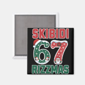 Rizz Kerstmis 67 Grappige Kerstmis Gen Alpha Skibi Magneet (Voorkant / Achterkant)