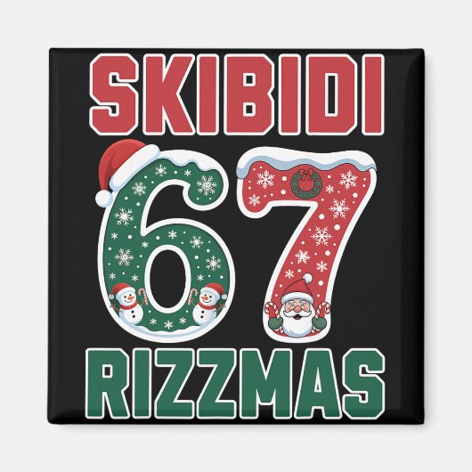 Rizz Kerstmis 67 Grappige Kerstmis Gen Alpha Skibi Magneet (Voorkant)