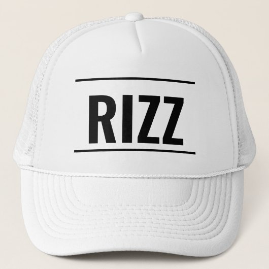 RIZZ leren patch hoed — Minimal Logo Cap Trucker Pet (Voorkant)