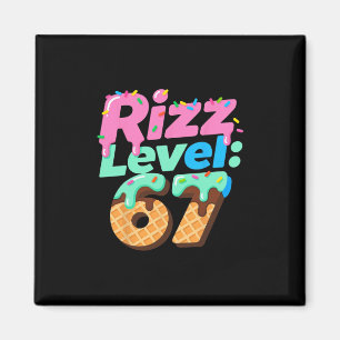Rizz Level 67 Meme T-shirt Ijsdruppel Meme Zes S Magneet