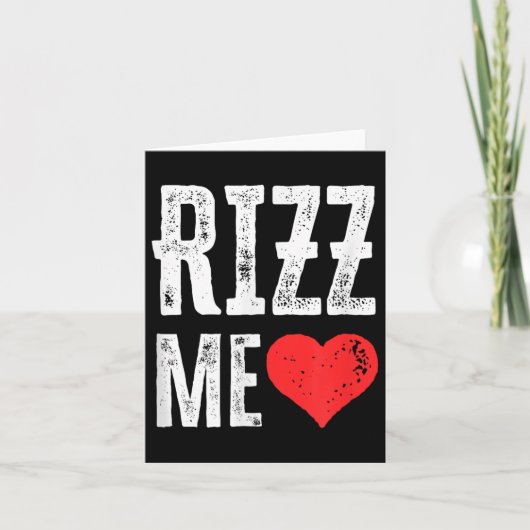 Rizz Me Heart Grappige Valentijnsdag Kinderen Sigm Kaart (Voorkant)