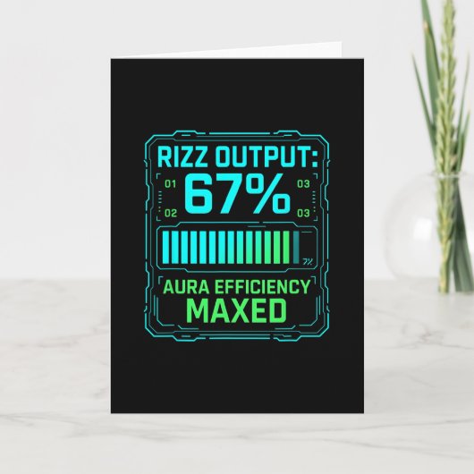 Rizz Output 67% Aura Efficiëntie Maxed Tech Gamer Kaart (Voorkant)