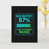 Rizz Output 67% Aura Efficiëntie Maxed Tech Gamer Kaart (Gele Bloem)