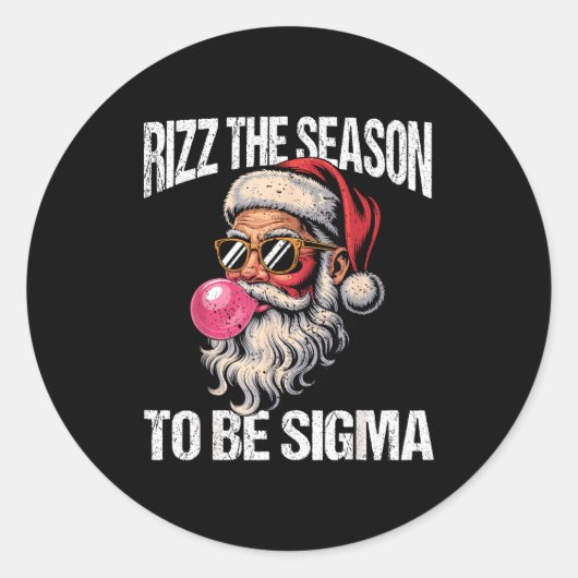 Rizz The Season To Be Sigma Santa Christmas Gen Al Ronde Sticker (Voorkant)