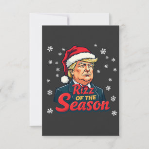 Rizz van het seizoen Funny Trump Kerstman Santa Bedankkaart