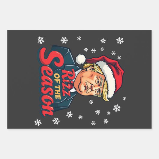 Rizz van het seizoen Funny Trump Kerstman Santa  Inpakpapier Vel (Voorkant)