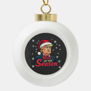Rizz van het seizoen Funny Trump Kerstman Santa  Keramische Bal Ornament
