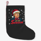 Rizz van het seizoen Funny Trump Kerstman Santa  Kleine Kerstsok (Voorkant)