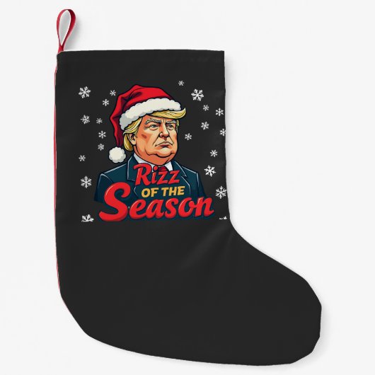 Rizz van het seizoen Funny Trump Kerstman Santa  Kleine Kerstsok (Voorkant)