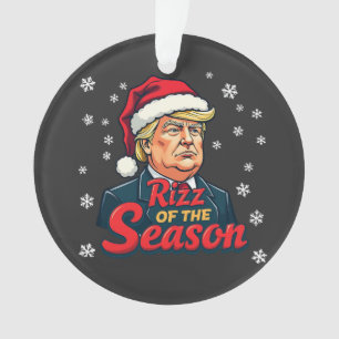 Rizz van het seizoen Funny Trump Kerstman Santa  Ornament