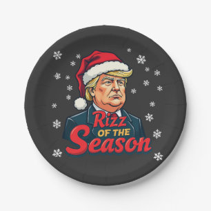 Rizz van het seizoen Funny Trump Kerstman Santa  Papieren Bordje