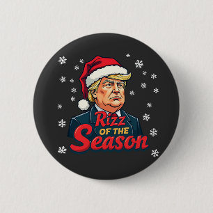 Rizz van het seizoen Funny Trump Kerstman Santa Ronde Button 5,7 Cm