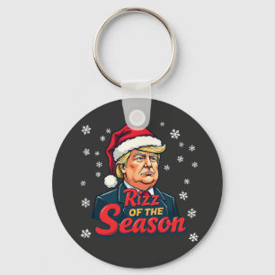 Rizz van het seizoen Funny Trump Kerstman Santa  Sleutelhanger