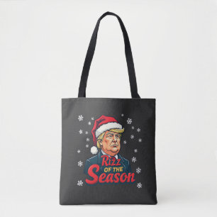 Rizz van het seizoen Funny Trump Kerstman Santa Tote Bag