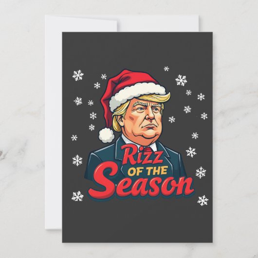 Rizz van het seizoen Grappig Trump Kerstman Kaart (Voorkant)