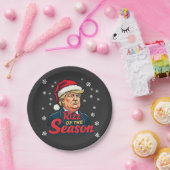 Rizz van het seizoen grappige Trump kerstman  Papieren Bordje (Feest)
