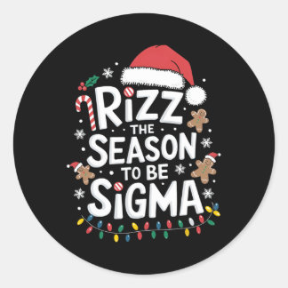 Rizz wordt de nieuwe Sigma Gen Alpha Xmas Santa C Ronde Sticker