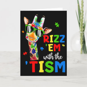 Rizz ze met de Tism-autismegiraffe Funny-autisme Kaart