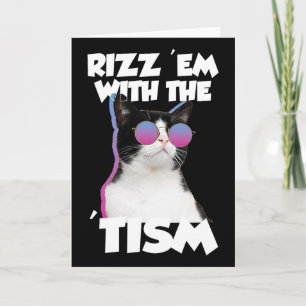 Rizz ze Met De Tism Kat Meme Rizzler Grappige Auti Kaart