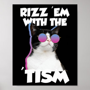 Rizz ze Met De Tism Kat Meme Rizzler Grappige Auti Poster