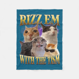 Rizz ze met de Tism Vintage Retro 90s Grappige Kat Fleece Deken