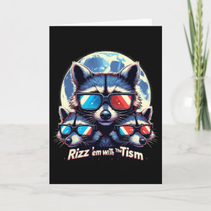 Rizz ze met het Tism Retro Vintage Wasbeer Meme A Kaart