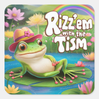 Rizz'em met de tism, tism vierkante sticker