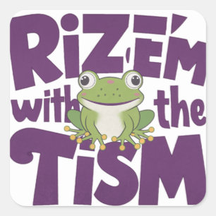 Rizz'em met de tism, tism vierkante sticker