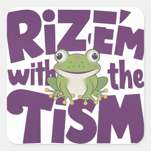 Rizz'em met de tism, tism vierkante sticker (Voorkant)