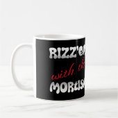 Rizz'em met het mortisme (B&W) Koffiemok (Links)