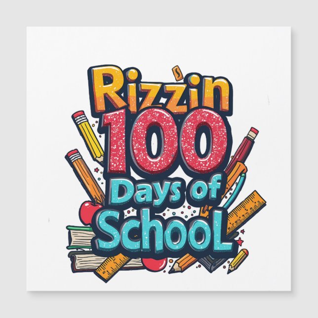 Rizzin 100 Days of School Gen Alpha Grappig (Voorkant)