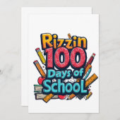 Rizzin 100 Days of School Gen Alpha Grappig Kaart (Voorkant / Achterkant)