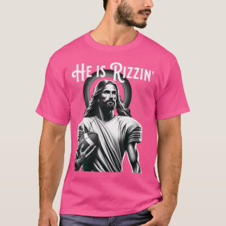Rizzin Jesus speelt Football Funny Sports R T-shirt