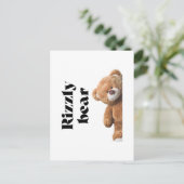 Rizzly cute teddy bear design funny quote briefkaart (Staand voorkant)