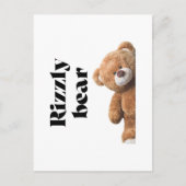 Rizzly cute teddy bear design funny quote briefkaart (Voorkant)