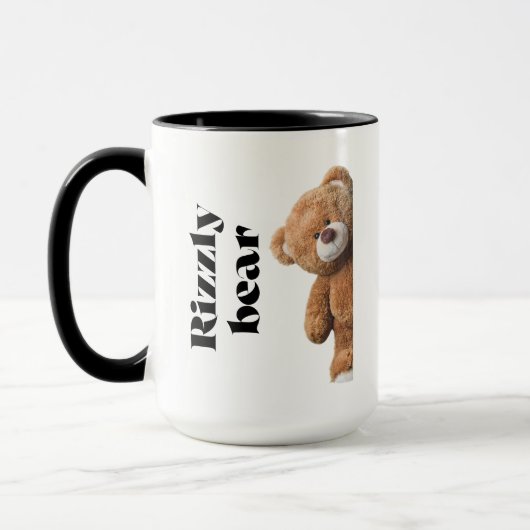 Rizzly cute teddy bear design funny quote mok (Links)