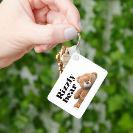 Rizzly knuffel berenontwerp grappige quote sleutelhanger