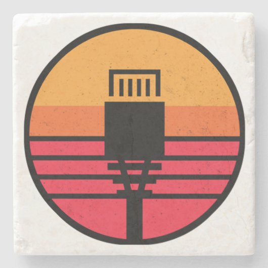 RJ 45-connector Stenen Onderzetter (Voorkant)