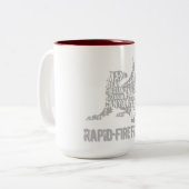 RK Griffin TwoTone GREYlogo Tweekleurige Koffiemok (Voorkant links)