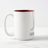 RK Griffin TwoTone GREYlogo Tweekleurige Koffiemok (Links)