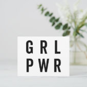RL PWR/Girl Power Feminist Quote Briefkaart (Staand voorkant)