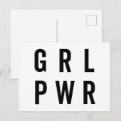 RL PWR/Girl Power Feminist Quote Briefkaart (Voorkant / Achterkant)