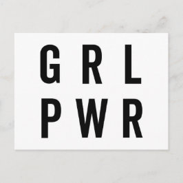 RL PWR/Girl Power Feminist Quote Briefkaart