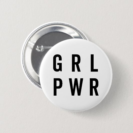 RL PWR/Girl Power Feminist Quote Ronde Button 5,7 Cm (Voorkant /achterkant)
