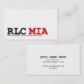 RLC MIA-visitekaartjes Visitekaartje (Voorkant / Achterkant)